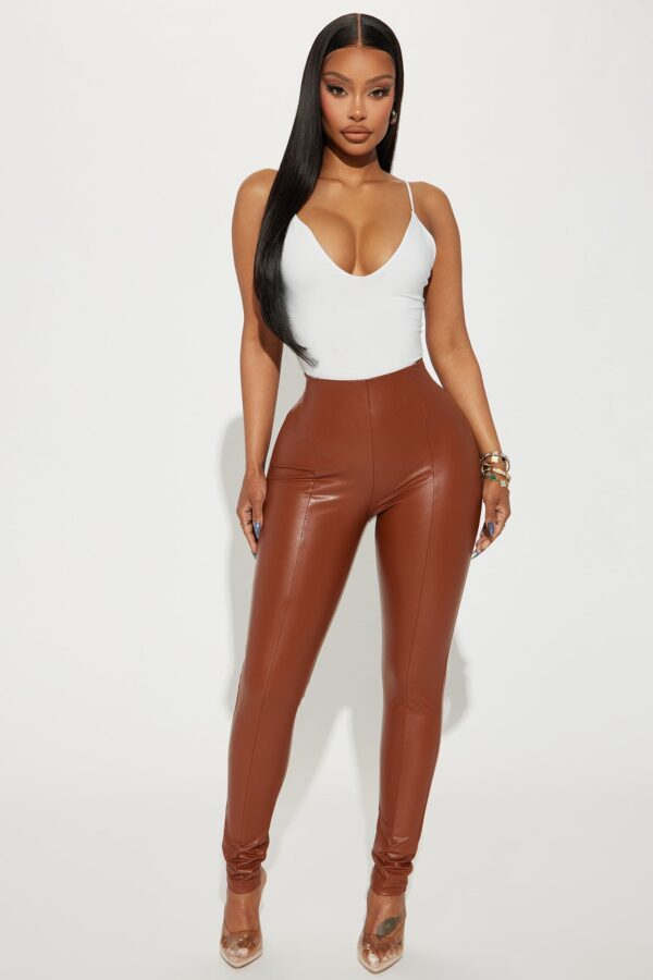 Cognac High-Waist Leggings