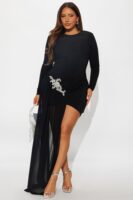 Contrast Dress in Black
