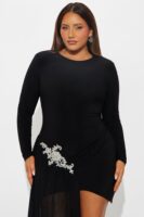Contrast Dress in Black