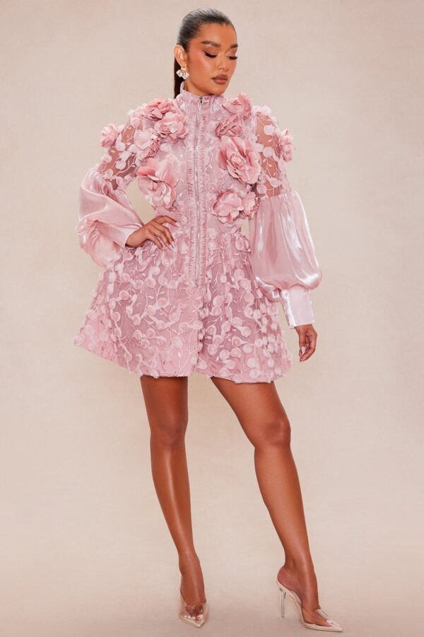 Dress with mock neck
