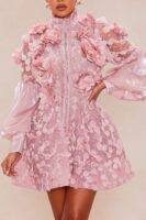 Dress with mock neck
