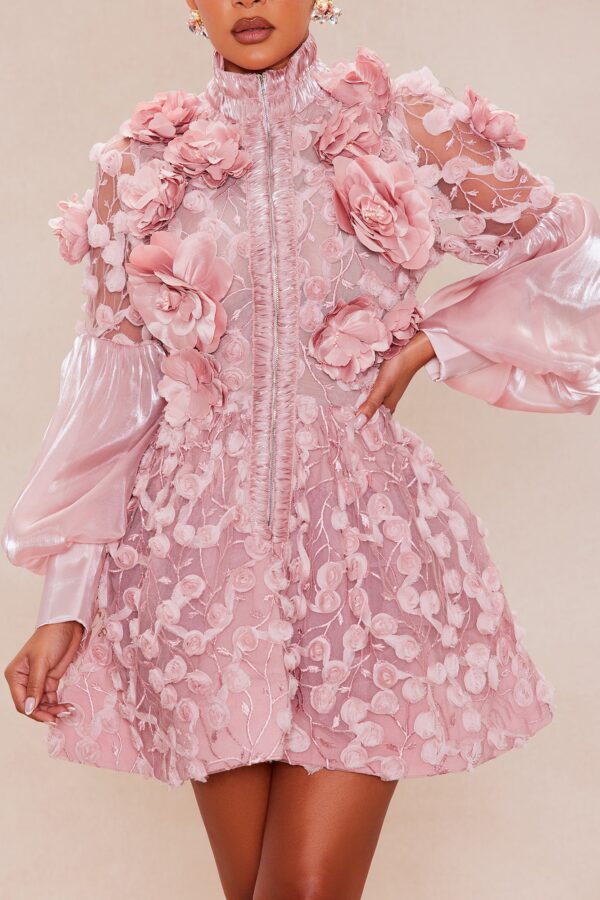 Dress with mock neck