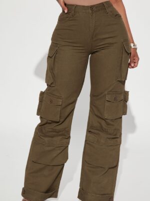Olive Pants with wide leg