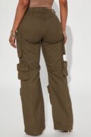 Olive Pants with wide leg