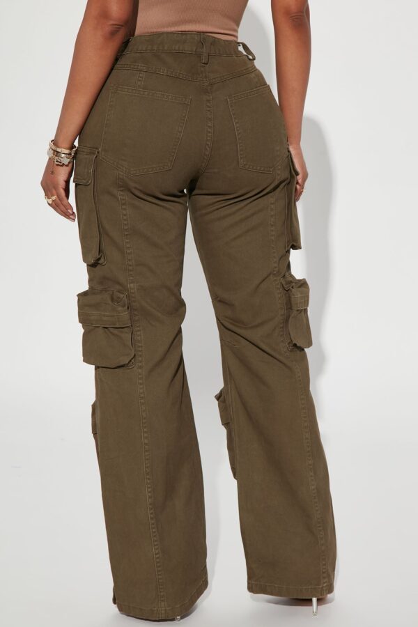 Olive Pants with wide leg