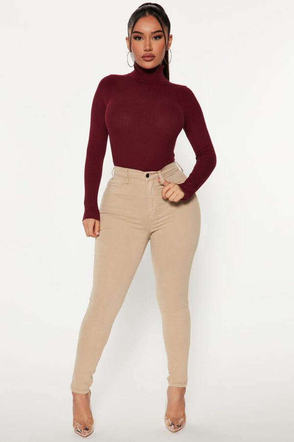 Burgundy Turtleneck Pullover
