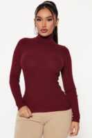 Burgundy Turtleneck Pullover