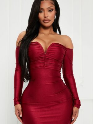 Wine Dress with maxi