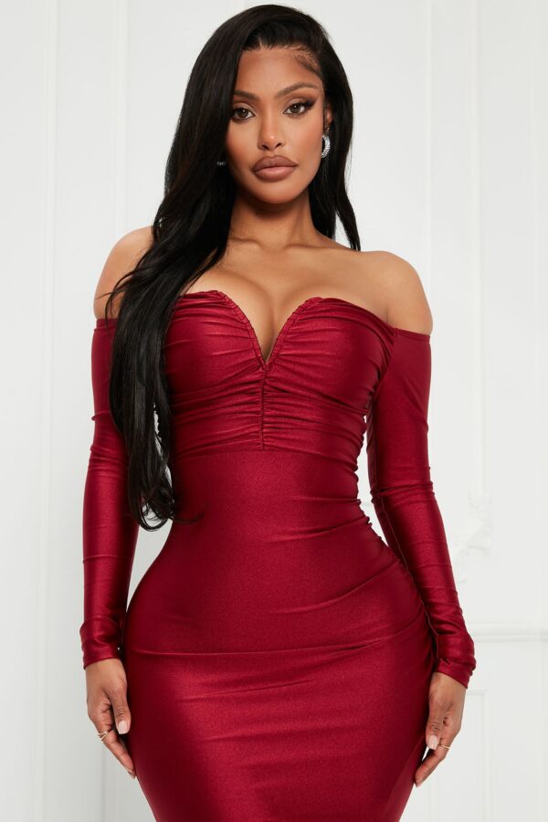 Wine Dress with maxi