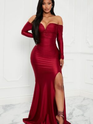 Wine Dress with maxi