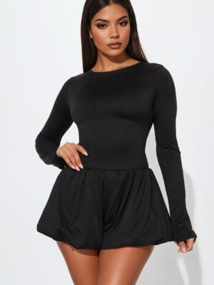 Romper with contrast trim