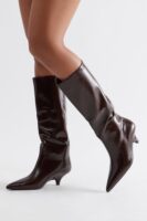 Lana Faux Leather Boots - Chocolate