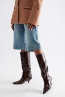 Lana Faux Leather Boots - Chocolate