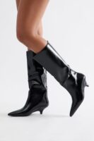Lana Faux Leather Boots - Black