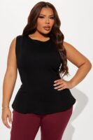 Top in Black 68% rayon
