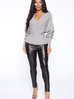 Gray Pullover with v-neck