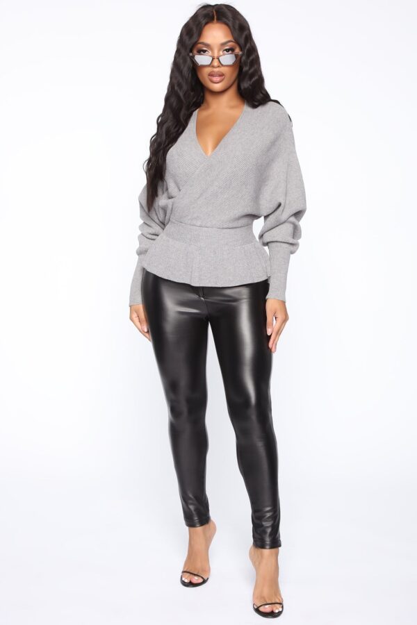 Gray Pullover with v-neck