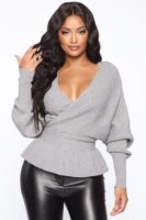Gray Pullover with v-neck