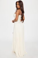 Cream Dress with pleated