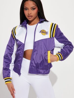Purple Mock-Neck Jacket