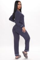 Contrast Top in Navy
