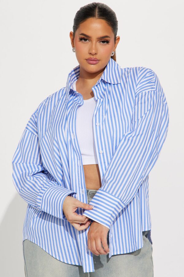 Shirt in White and Blue
