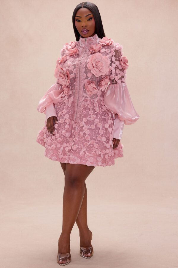 Dress with mock neck