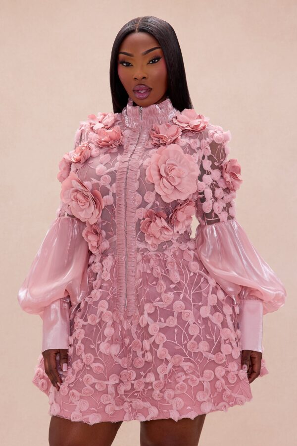 Dress with mock neck