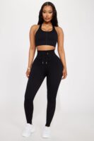 Leggings with a ribbed knit