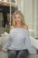 Ribbed Sweater in Gray