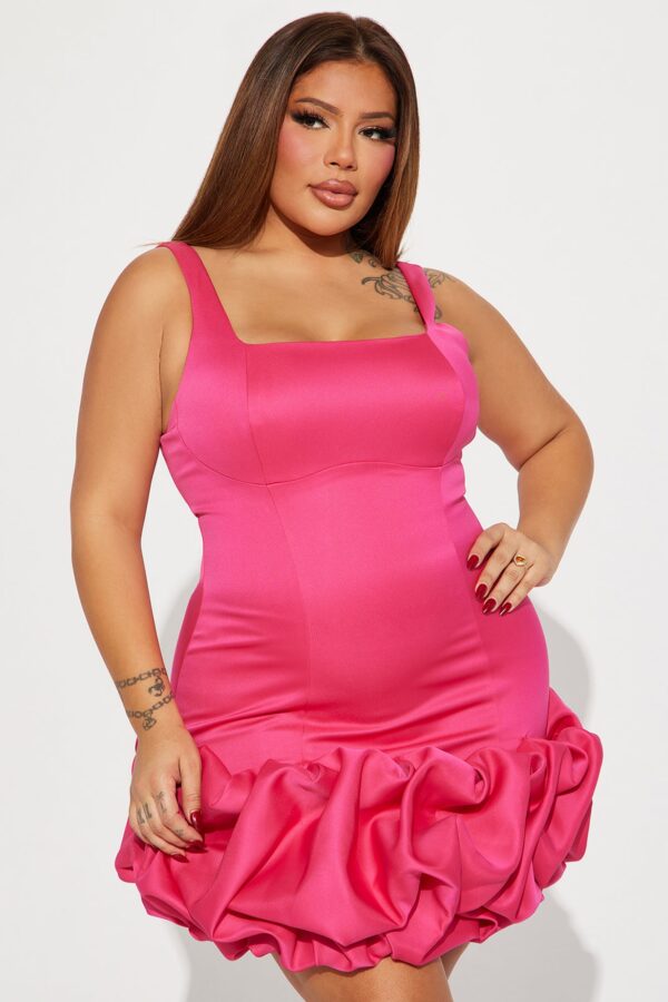 Pink Square-Neck Dress