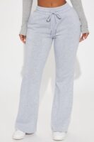 Candice Petite Lounge Flare Pant - Heather Grey