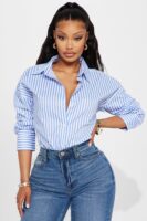 Shirt in White and Blue