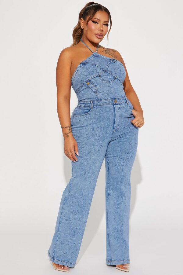 Denim Jumpsuit with wide leg