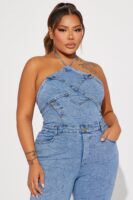 Denim Jumpsuit with wide leg