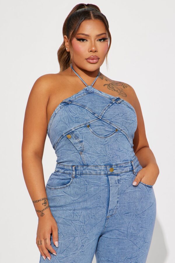 Denim Jumpsuit with wide leg
