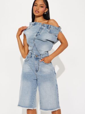 Romper in Denim 100% cotton
