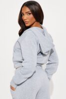 Heather Grey Hoodie with cropped