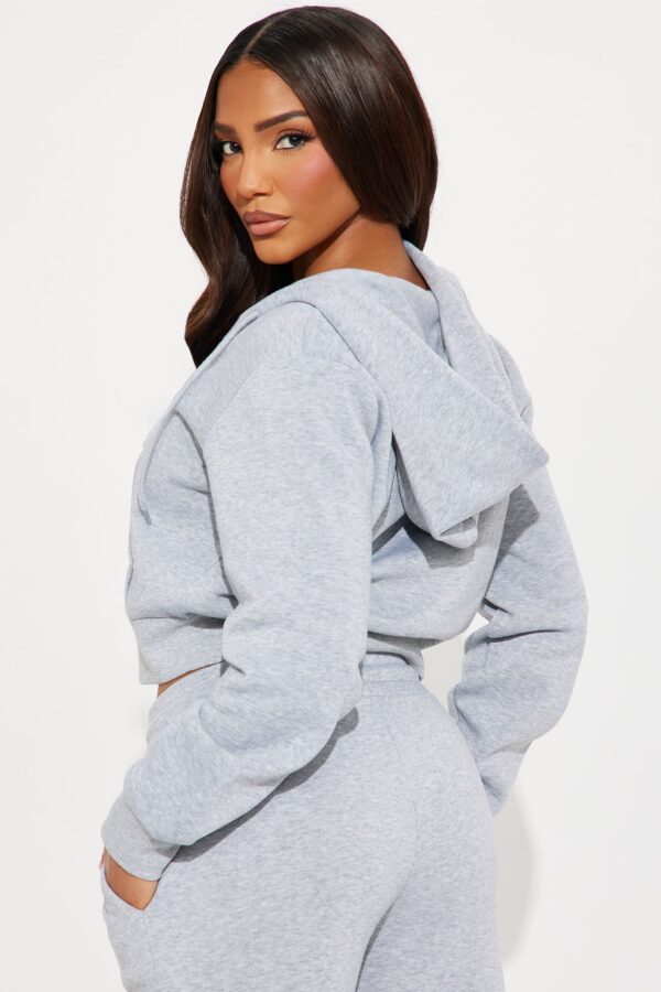 Heather Grey Hoodie with cropped
