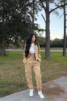 Khaki High-Waist Pants