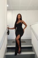 Black Cowl-Neck Dress