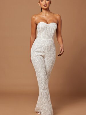 Jumpsuit in White 100% polyester