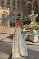 Cream Dress with pleated