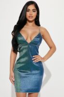 Blue Dress with v-neck