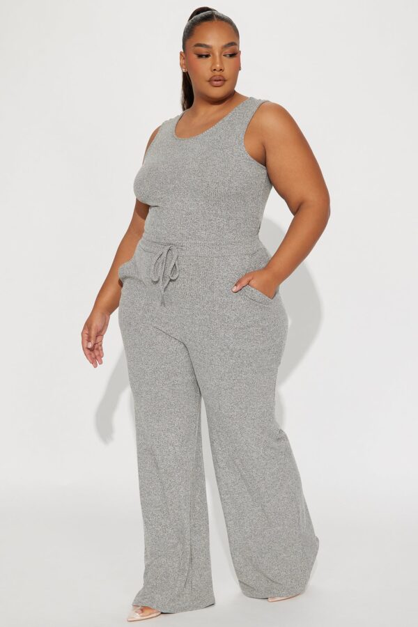 Heather Grey Jumpsuit with wide leg
