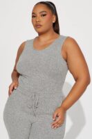 Heather Grey Jumpsuit with wide leg