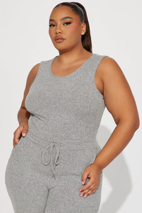 Heather Grey Jumpsuit with wide leg