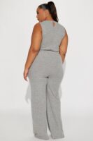 Heather Grey Jumpsuit with wide leg