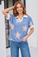 Blue Graphic Top