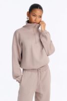 Taupe Mock-Neck Pants